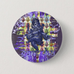 GANESHA violetter Spritzer Button