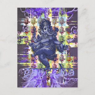 GANESHA violetter Spritzer Postkarte