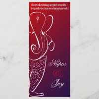 Ganesha Wedding Einladung: Cherry Red: