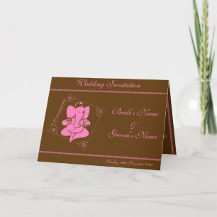 Ganesha Wedding Einladung Schokolade Pink