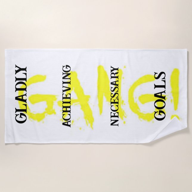 GANG! gelbes Strandtuch (Vorderseite)