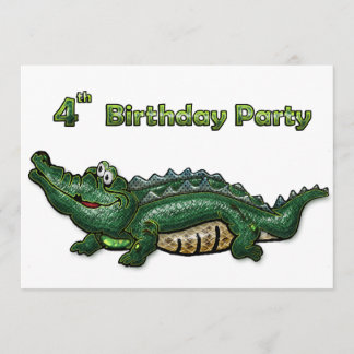 Gang Green Gator 4. Geburtstag Einladung