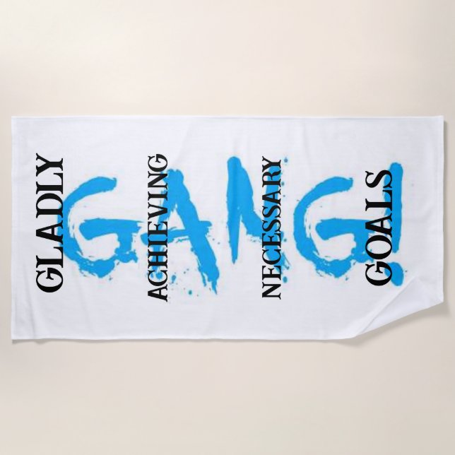 GANG! himmelblaues Strandtuch (Vorderseite)