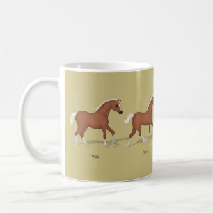 Gänge des Pferdesorrel Foals, individuell anpassba Kaffeetasse