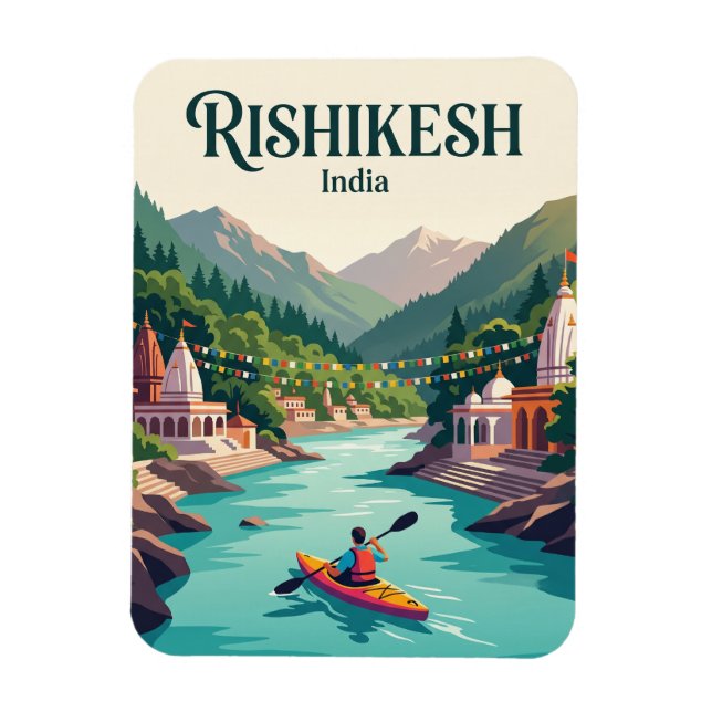Ganges Fluss Rishikesh Indien Magnet (Vertikal)