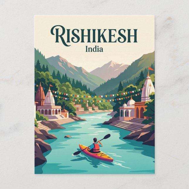 Ganges Fluss Rishikesh Indien Postkarte (Vorderseite)