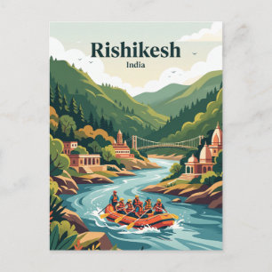 Ganges Fluss Rishikesh, Indien Postkarte