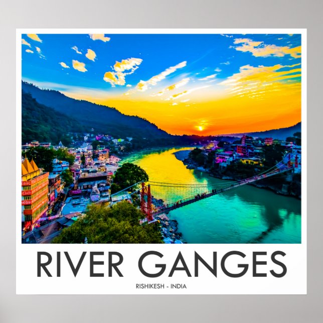 Ganges, Rishikesh, Indien Poster (Vorne)