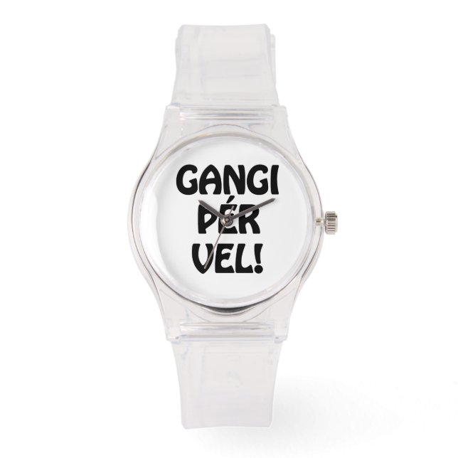 GANGI ÞÉR VEL! VIEL GLÜCK! Isländische Sprache Armbanduhr (Vorderseite)