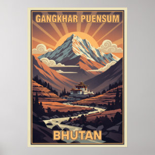 Gangkhar Puensum Bhutan V02 Poster