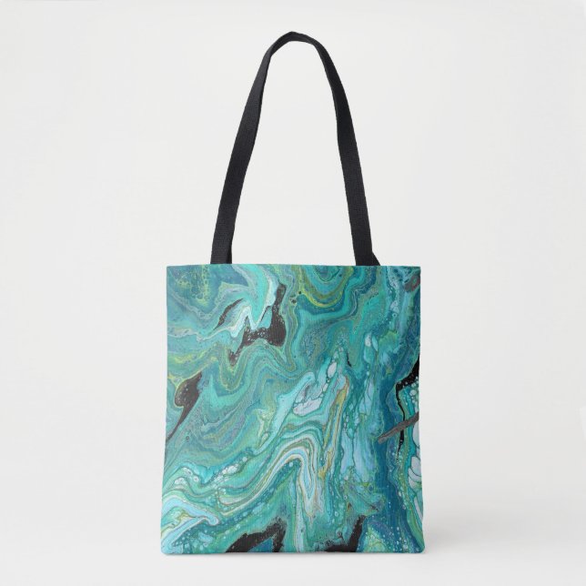 Gangs Back 1 Entweiche Blue Green Abstrakt Tote Ba (Vorderseite)