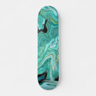 Gangs Back 1 Flüssig Green Abstrakt Skateboard Dec