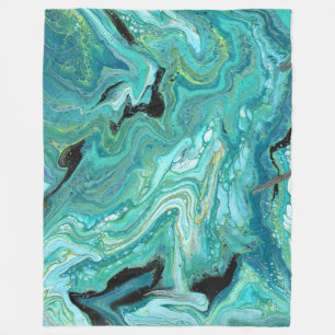 Gangs Back 1 Liquid Green Abstrakt Blanket Fleecedecke