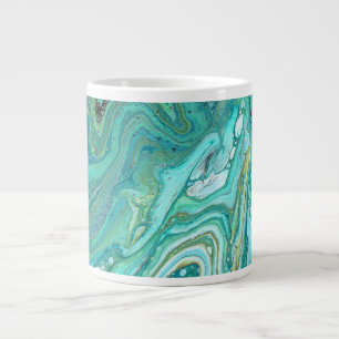 Gangs zurück 1 Beruhigendes Blau Grün Abstraktes M Jumbo-Tasse