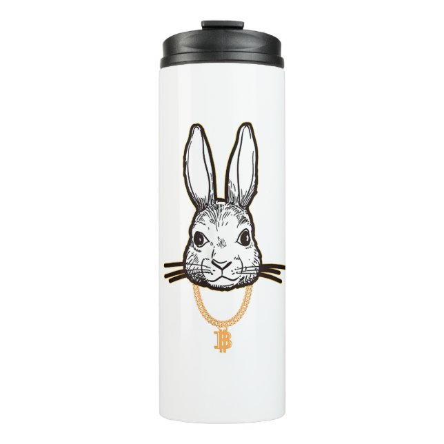 Gangsta Bunny Rabbit Bitcoin TShirt Crypto Coin Mi Thermosbecher (Vorderseite)