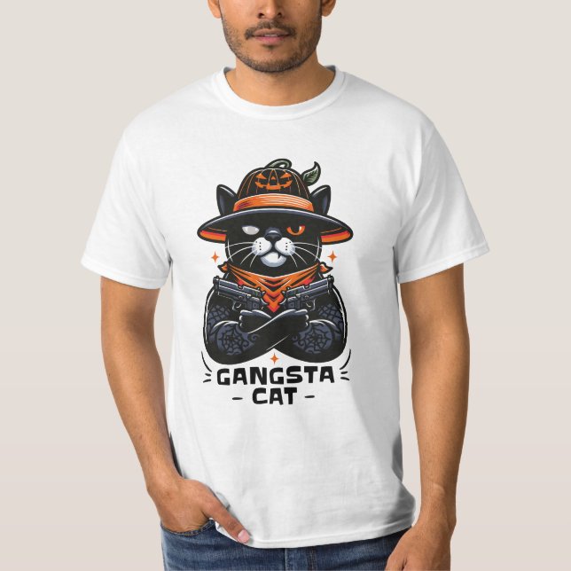 GANGSTA CAT HALLOWEEN T-Shirt (Vorderseite)