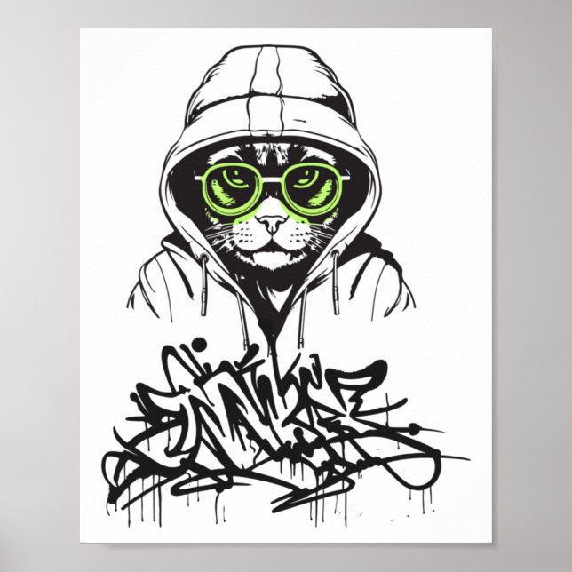 Gangsta Cat Sticker Poster (Vorne)