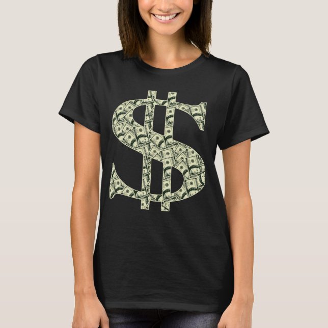 Gangsta Dollar Sign Cool Hip hop Rap   Money T-Shirt (Vorderseite)