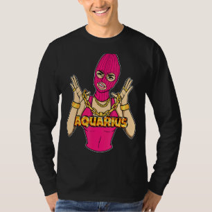 Gangsta Girl Aquarius maskierte Gangster-Frau mit T-Shirt