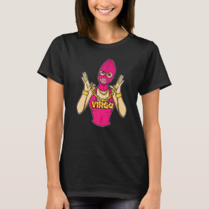 Gangsta Girl Virgo Masked Gangster Frau mit Gold T-Shirt