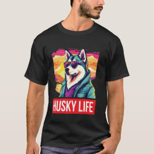Gangsta-Husky-Kostüm Retro-Huskies Lustiger Sibiri T-Shirt