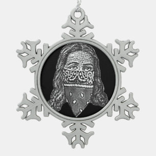 Gangsta Jesus Schneeflocken Zinn-Ornament