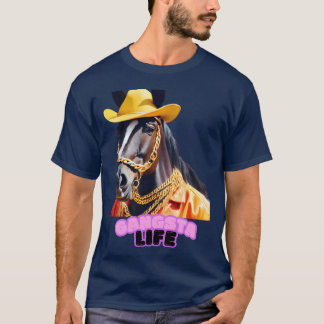 Gangsta Life Horse lustig T-Shirt