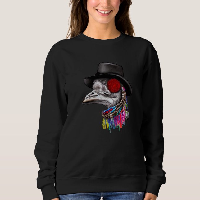 Gangsta Rap Ostrich Hat Necklaces  Animal Festival Sweatshirt (Vorderseite)