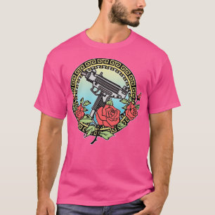 Gangsta Rose Ästhetische Tattoo Style Illustration T-Shirt