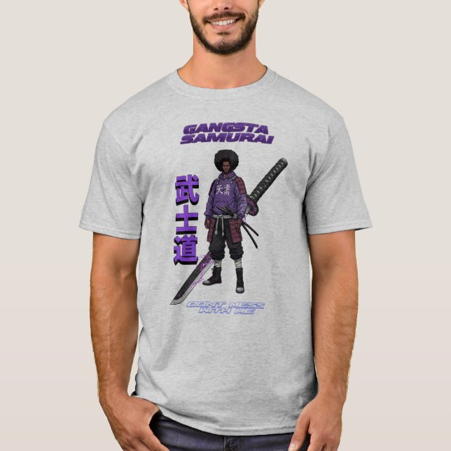 Gangsta Samurai - Afro Street Fighter Anime Manga T-Shirt (Vorderseite)
