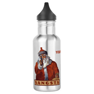Gangsta Santa benutzerdefinierte Monogramm-Wasserf Trinkflasche
