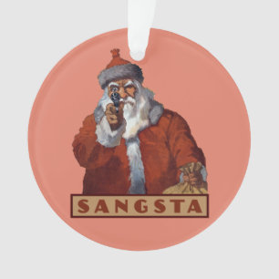 Gangsta Santa Custom-Ornament Ornament