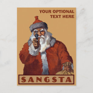 Gangsta Santa Custom Postcard Feiertagspostkarte