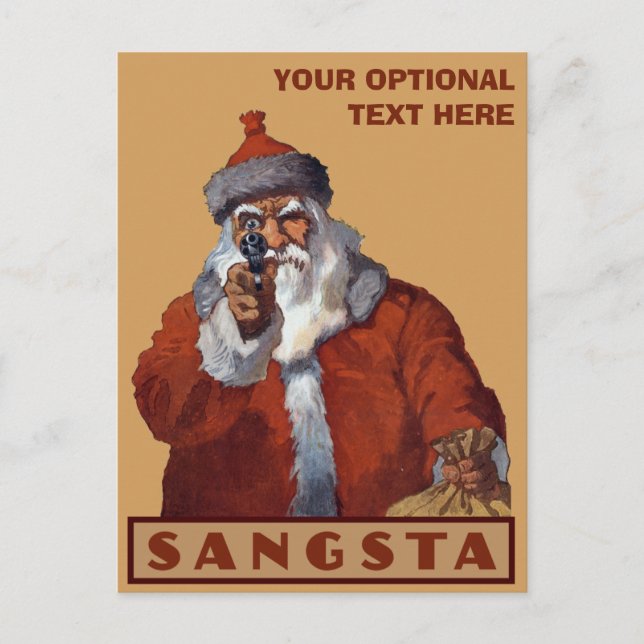 Gangsta Santa Custom Postcard Feiertagspostkarte (Vorderseite)