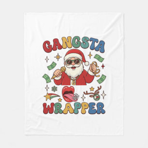 Gangsta-Verpackung Weihnachten Santa Mikrofon Geld Fleecedecke