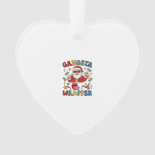 Gangsta-Verpackung Weihnachten Santa Mikrofon Geld Ornament