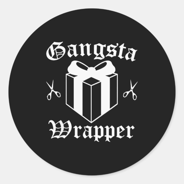 Gangsta Wrapper Christmas Holiday  Runder Aufkleber (Vorderseite)
