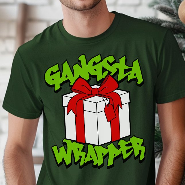 Gangsta Wrapper Funny Christmas T-Shirt (Von Creator hochgeladen)