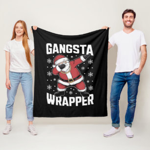 Gangsta Wrapper Funny Dabbing Weihnachten Fleecedecke