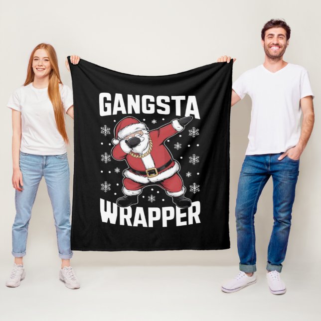 Gangsta Wrapper Funny Dabbing Weihnachten Fleecedecke (Beispiel)
