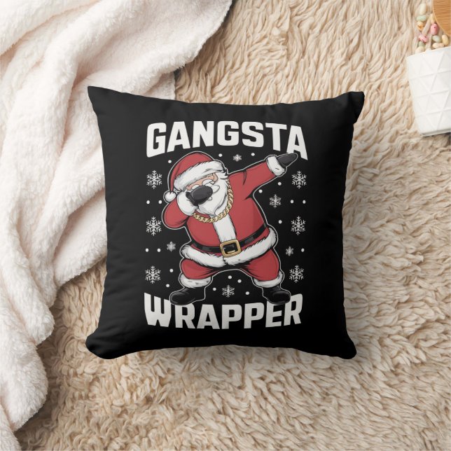 Gangsta Wrapper Funny Dabbing Weihnachten Kissen (Decke)