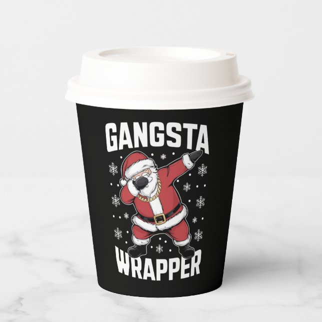 Gangsta Wrapper Funny Dabbing Weihnachten Pappbecher (Vorderseite)
