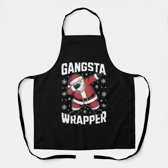 Gangsta Wrapper Funny Dabbing Weihnachten Schürze (Vorderseite)