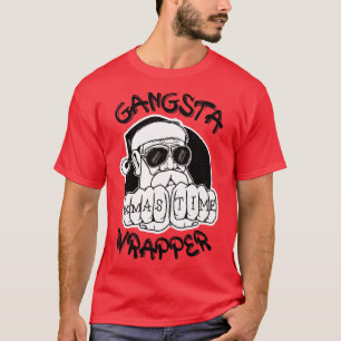 Gangsta Wrapper Funny Santa Claus Gangster (Light T-Shirt