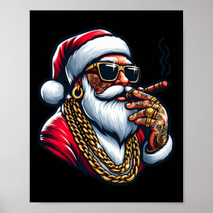 Gangsta-Wrapper Lustig Cooler Santa Gangster Pyjam Poster