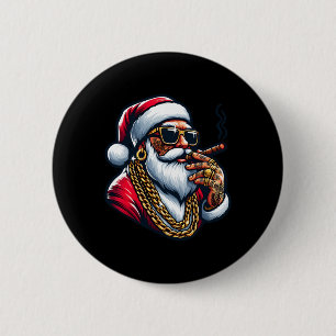 Gangsta-Wrapper Lustig Cooler Weihnachtsmann Gangs Button