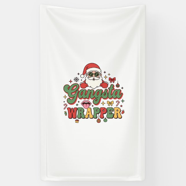 Gangsta-Wrapper-Santa-Weihnachten Banner (Vertikal)