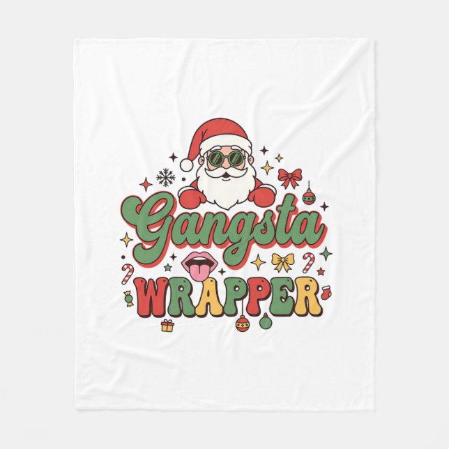 Gangsta-Wrapper-Santa-Weihnachten Fleecedecke (Vorderseite)