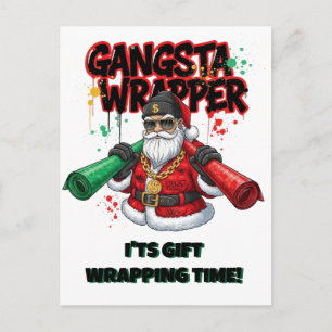 Gangsta Wrapper Santa Weihnachten Postkarte