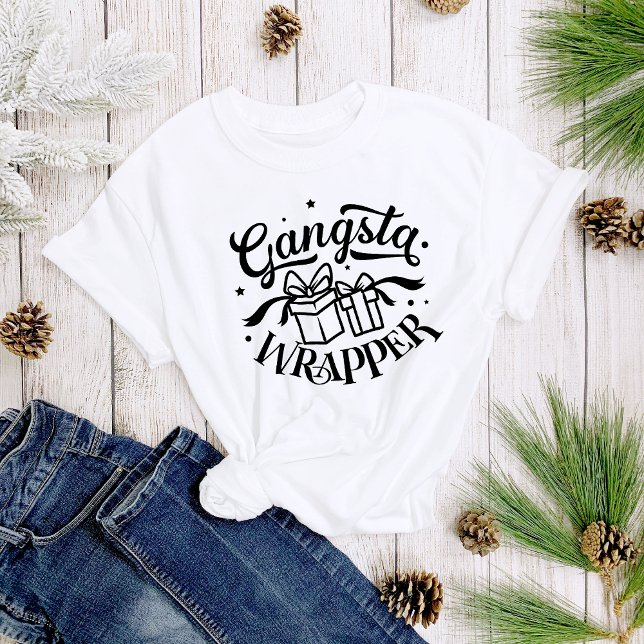 Gangsta Wrapper Spaß Niedliche Weihnachtsfrauen T-Shirt (Von Creator hochgeladen)